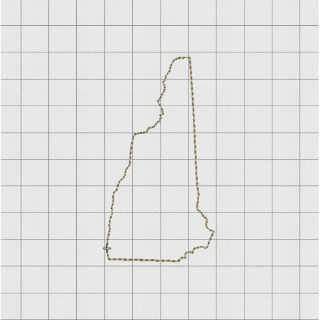 New Hampshire State Felt Embroidery Design in 1 inch, 1.5 inch, 2 inch, and 3 inch Sizes