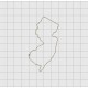 New Jersey State Felt Embroidery Design in 1 inch, 1.5 inch, 2 inch, and 3 inch Sizes