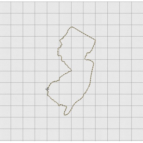 New Jersey State Felt Embroidery Design in 1 inch, 1.5 inch, 2 inch, and 3 inch Sizes