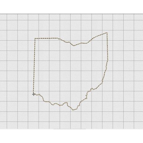 Ohio State Felt Embroidery Design in 1 inch, 1.5 inch, 2 inch, and 3 inch Sizes