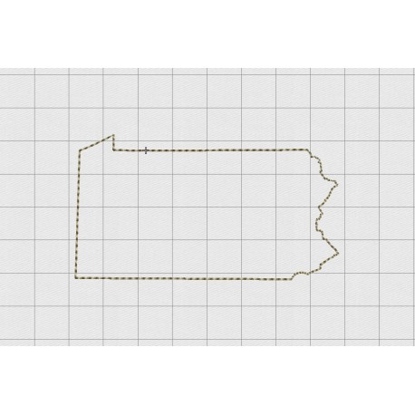 Pennsylvania State Felt Embroidery Design in 1 inch, 1.5 inch, 2 inch, and 3 inch Sizes