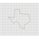 Texas State Felt Embroidery Design in 1 inch, 1.5 inch, 2 inch, and 3 inch Sizes