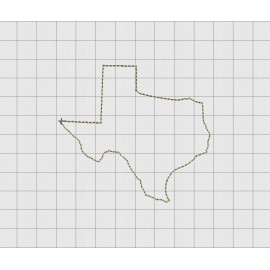 Texas State Felt Embroidery Design in 1 inch, 1.5 inch, 2 inch, and 3 inch Sizes