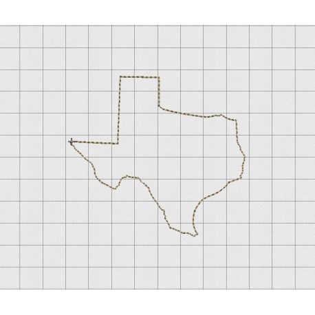 Texas State Felt Embroidery Design in 1 inch, 1.5 inch, 2 inch, and 3 inch Sizes