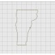 Vermont State Felt Embroidery Design in 1 inch, 1.5 inch, 2 inch, and 3 inch Sizes