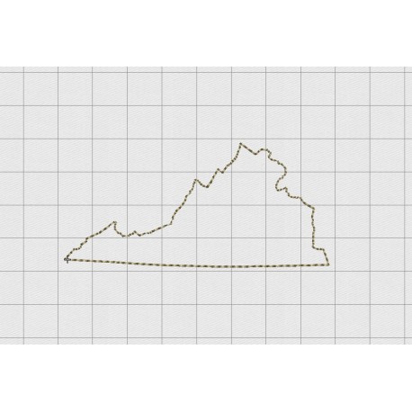 Virginia State Felt Embroidery Design in 1 inch, 1.5 inch, 2 inch, and 3 inch Sizes