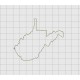 West Virginia State Felt Embroidery Design in 1 inch, 1.5 inch, 2 inch, and 3 inch Sizes