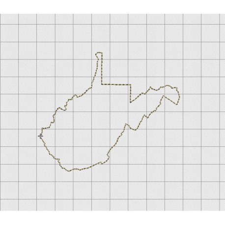 West Virginia State Felt Embroidery Design in 1 inch, 1.5 inch, 2 inch, and 3 inch Sizes
