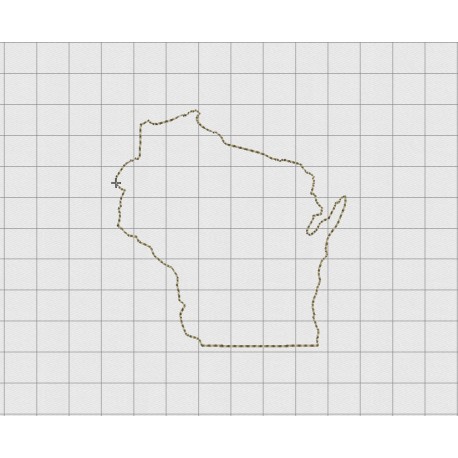Wisconsin State Felt Embroidery Design in 1 inch, 1.5 inch, 2 inch, and 3 inch Sizes