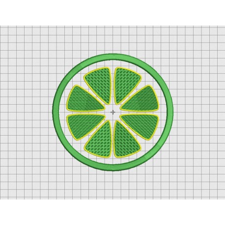 Lemon Lime Orange Fruit Slice Applique Embroidery Design in 3x3 4x4 5x5 and 6x6 Sizes