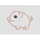 Pig Big Smile Cartoon Applique Embroidery Design in 4x4 and 5x7 Sizes