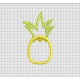 Pineapple 2 Layer Applique Embroidery Design in 3x3 4x4 5x5 6x6 and 7x7 Sizes