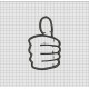 Thumbs Up Hand Applique Embroidery Design in 4x4 5x5 6x6 and 7x7 Sizes