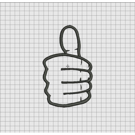 Thumbs Up Hand Applique Embroidery Design in 4x4 5x5 6x6 and 7x7 Sizes
