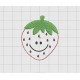 Strawberry Smile Felt Embroidery Design in 1" 1.5" and 2" Sizes