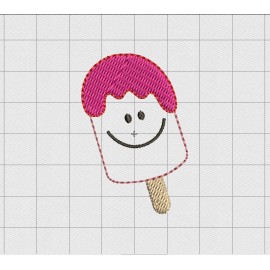 Ice Cream Bar Felt Embroidery Design in 1" 1.5" and 2" Sizes