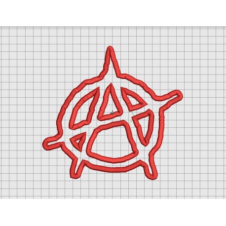 Anarchy Symbol Applique Embroidery Design in 4x4 5x5 6x6 and 7x7 Sizes