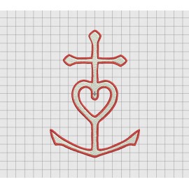 Anchor Heart Cross Faith Hope Love Embroidery Design in 2x2 3x3 4x4 5x5 and 6x6 Sizes