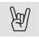 Rock On Hand Applique Sign Embroidery Design in 3x3 4x4 5x5 and 6x6 Sizes