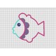 Fish Scallop Pattern Applique Embroidery Design in 3x3 4x4 5x5 and 6x6 Sizes