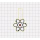 Atom Keytag Luggage Tag Felt Embroidery Design in 1.75", 2", 3", and 4" Sizes