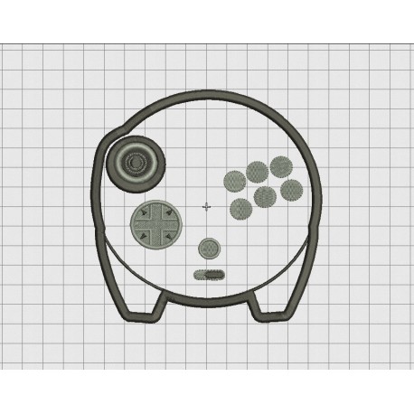 Video Game Controller Sega Saturn 3D Style Applique Embroidery Design in 4x4 5x5 and 6x6 Sizes