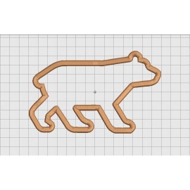 Bear Side Profile Applique Embroidery Design in 4x4 and 5x7 Sizes