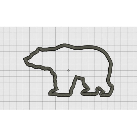 Grizzly Bear Applique Embroidery Design in 4x4 and 5x7 Sizes