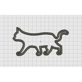 Cat Side Profile Applique Embroidery Design in 4x4 and 5x7 Sizes