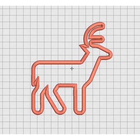 Deer Buck Side Profile Applique Embroidery Design in 4x4 5x5 6x6 and 7x7 Sizes