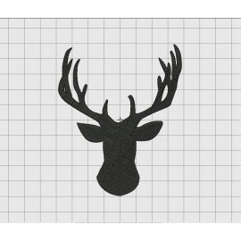 Deer Buck Silhouette Embroidery Design in 2x2 3x3 4x4 and 5x5 Sizes