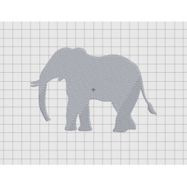 Elephant Profile Silhouette Embroidery Design in 2x2 3x3 4x4 and 5x7 Sizes