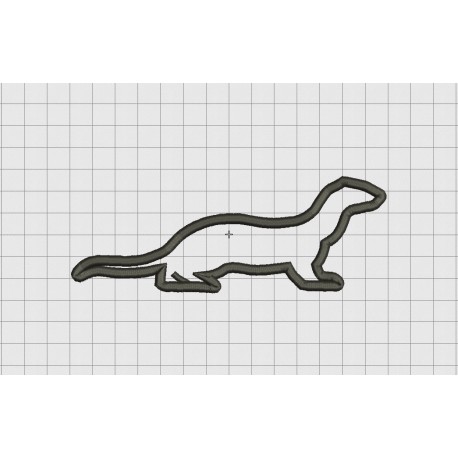 Ferret Weasel Applique Embroidery Design in 4x4 and 5x7 Sizes