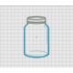 Mason Jar 2 Layer Applique Embroidery Design in 4x4 5x5 and 6x6 Sizes