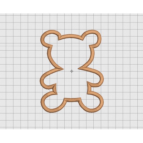 Teddy Bear Applique Embroidery Design in 4x4 5x5 and 6x6 Sizes