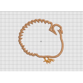 Turkey Thanksgiving One Layer Applique Embroidery Design in 4x4 5x5 and 6x6 Sizes