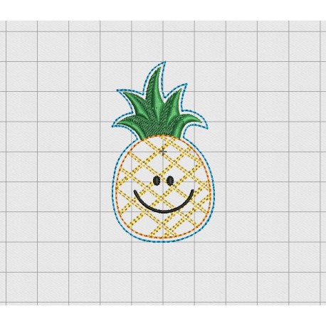 Pineapple Felt Embroidery Design in 1.5" 2 inch and 3" Sizes