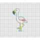 Flamingo Bird Felt Embroidery Design in 1.5" 2 inch and 3" Sizes