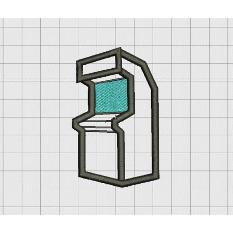 Arcade Video Game Cabinet Applique Embroidery Design in 2x2 3x3 and 4x4 Sizes