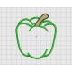 Bell Green Pepper Applique Embroidery Design in 3x3 4x4 and 5x5 Sizes