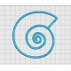 Fossil Shell Applique Embroidery Design in 3x3 4x4 and 5x5 Sizes