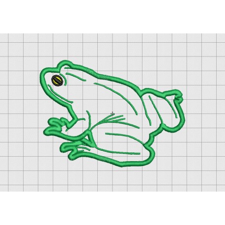 Frog Real Applique Embroidery Design in 3x3 4x4 and 5x5 Sizes