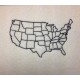 United States USA Country Straight Stitch Outline Embroidery Design in 3x3 4x4 and 5x7 Sizes
