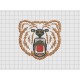 Bear Angry Grizzly Face Applique Embroidery Design in 3x3 4x4 and 5x5 Sizes