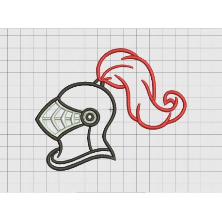 Medieval Knight Helmet Embroidery Design in 4x4 and 5x7 Sizes