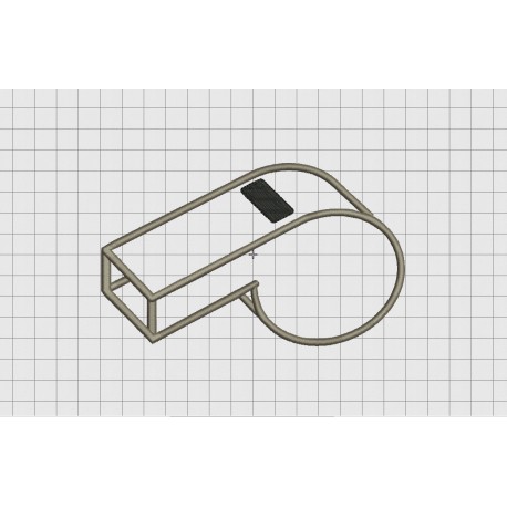 Whistle Referee Applique Embroidery Design in 3x3 4x4 and 5x7 Sizes