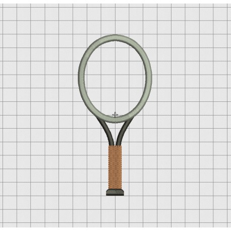 Tennis Racquet Applique Embroidery Design in 4x4 5x5 and 6x6 Sizes