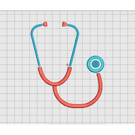 Stethoscope Embroidery Design File in Sizes 2x2 3x3 4x4 5x5 and 6x6