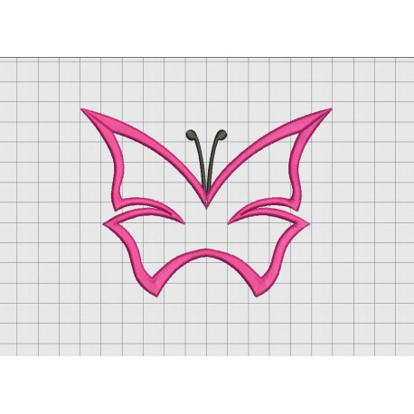 Butterfly 1 Layer Applique Embroidery Design in 3x3 4x4 5x5 and 6x6 Sizes