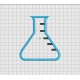 Erlenmeyer Flask Applique Embroidery Design in 3x3 4x4 5x5 and 6x6 Sizes